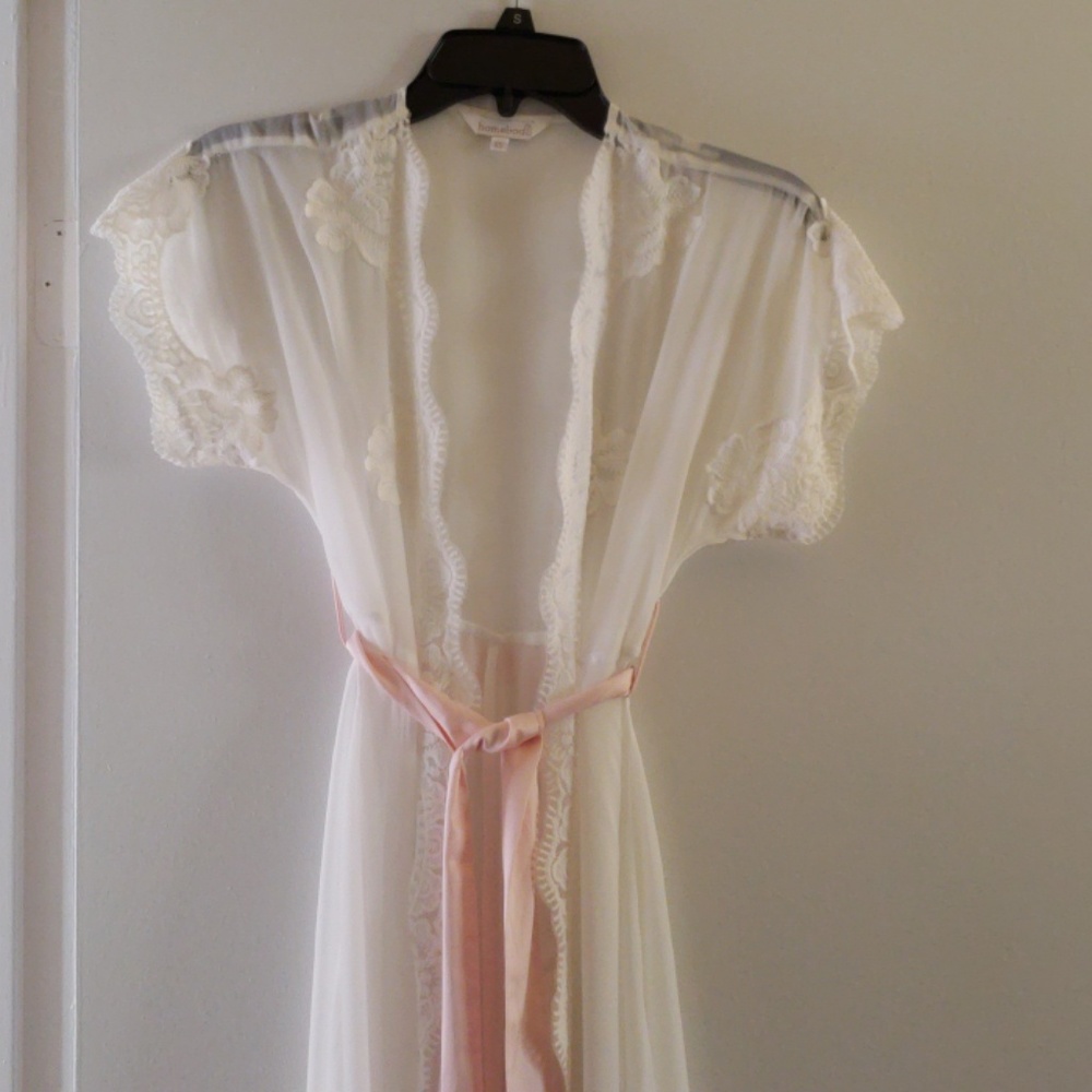 Lace chiffon long robe